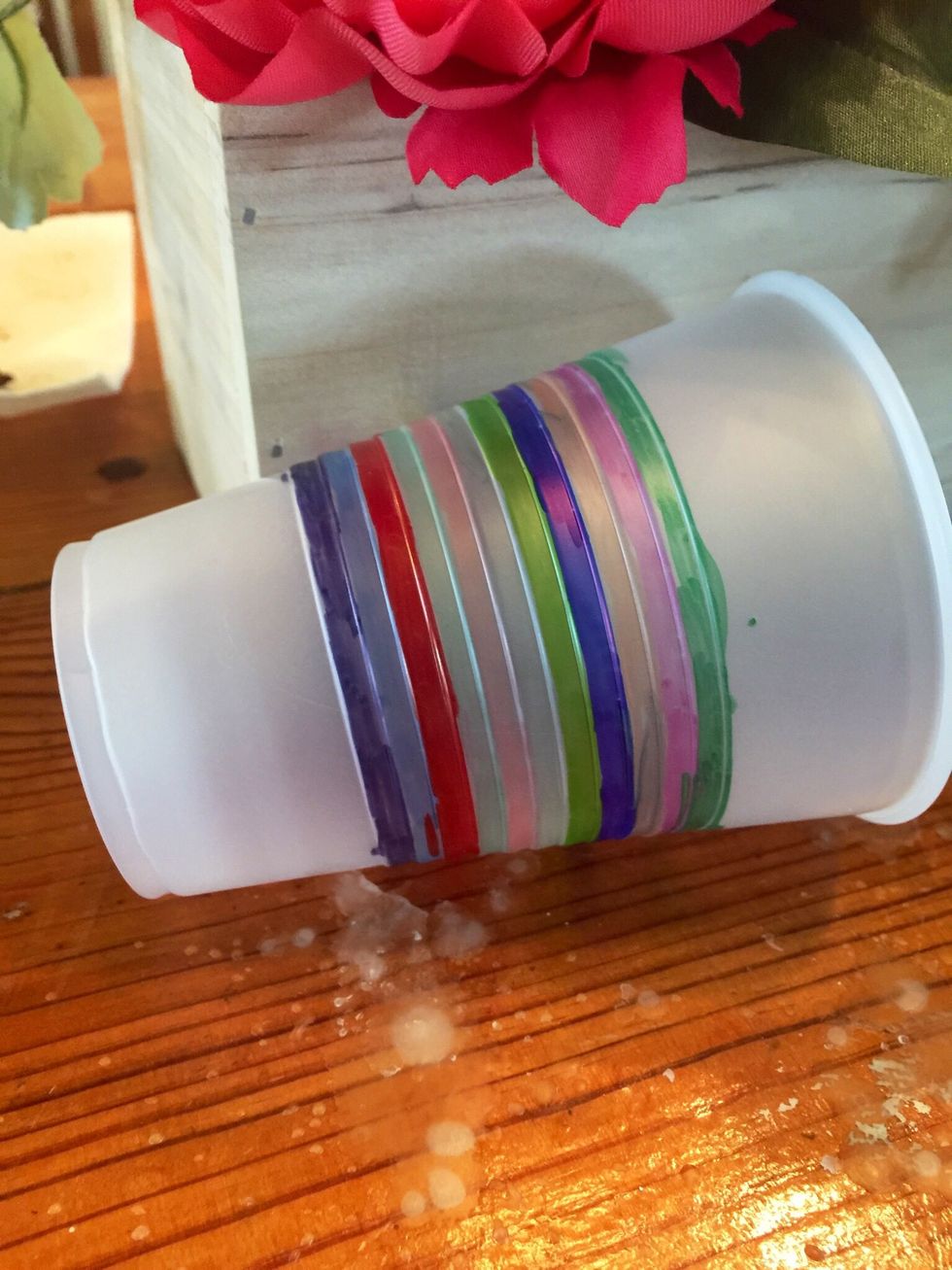 Don't worry about the lighter colors, when you bake the cups they will show up. Additionally, everything will appear neater when baked.