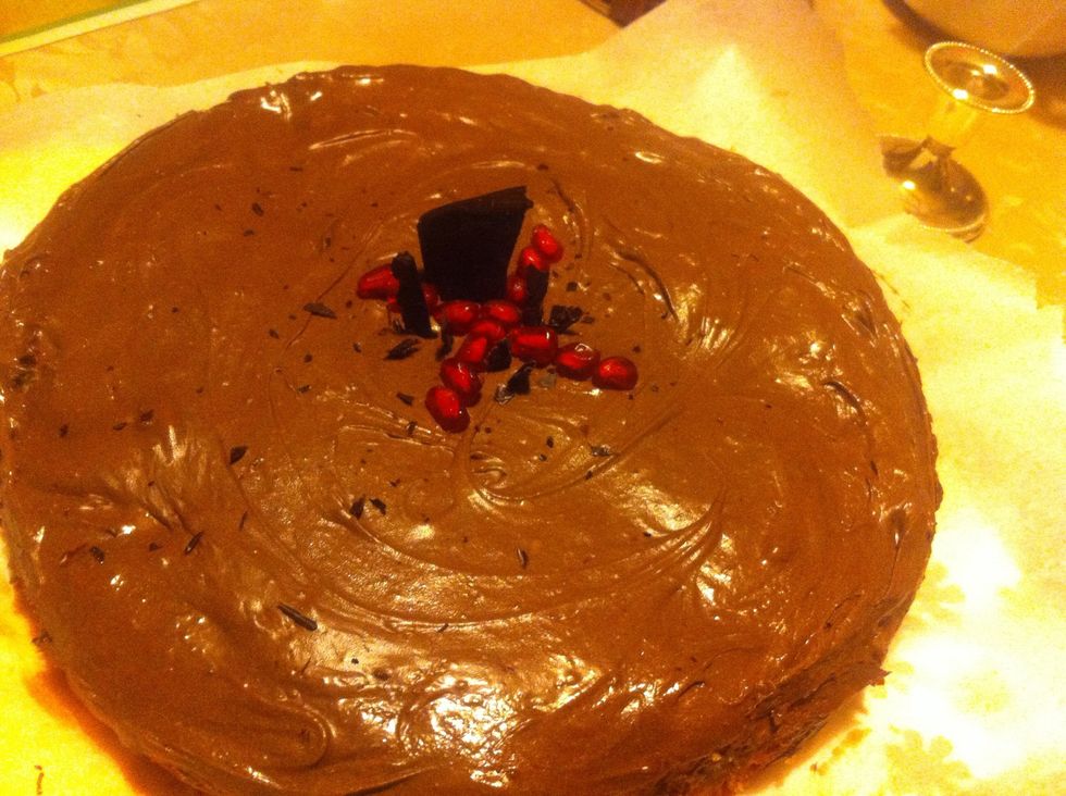 Done. Cool the cake in the fridge overnight or at least for few hours. Enjoy my bday cake. I like it minimally done yet classy. Make it on your bday or for any occasion. Make it with passion n love !