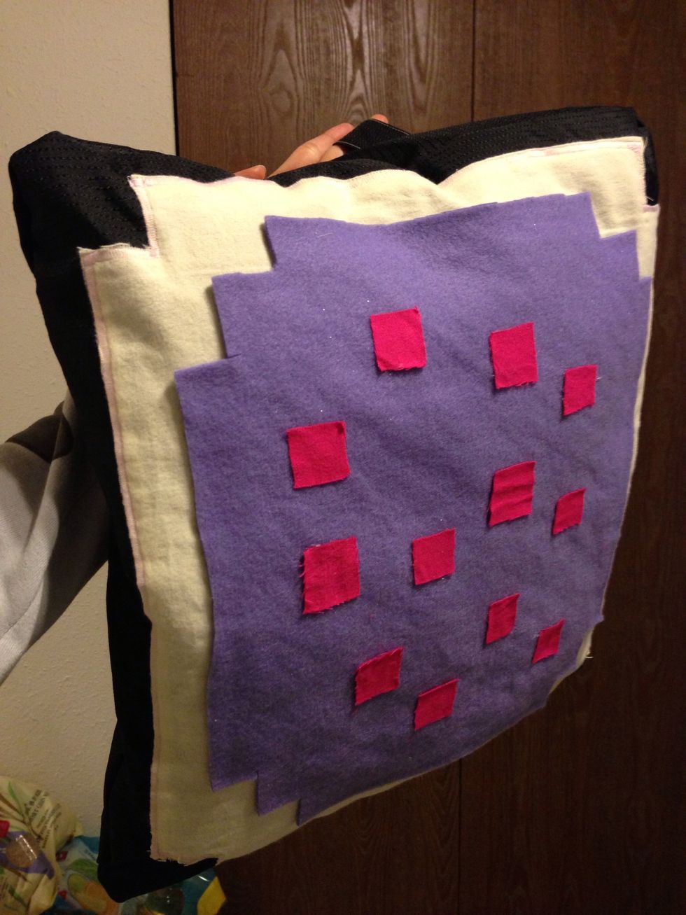 Done !!!! For now :) as for the rest of the costume i saved some time and found my rainbow gloves at halloween city, rainbow leg warmers and cat hoodie from amazon.com along with a light up tutu :)