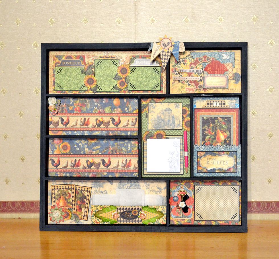 Done! Here it is useful kitchen organize - shadow box, also it is a memory keeper :)