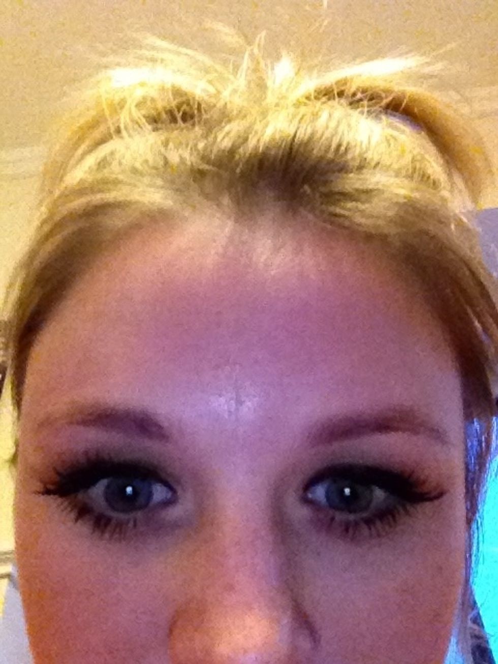 DONE!! I know you can't really see the difference, but I think it's the camera. You'll be able see the difference though. Especially if you have really light brows.