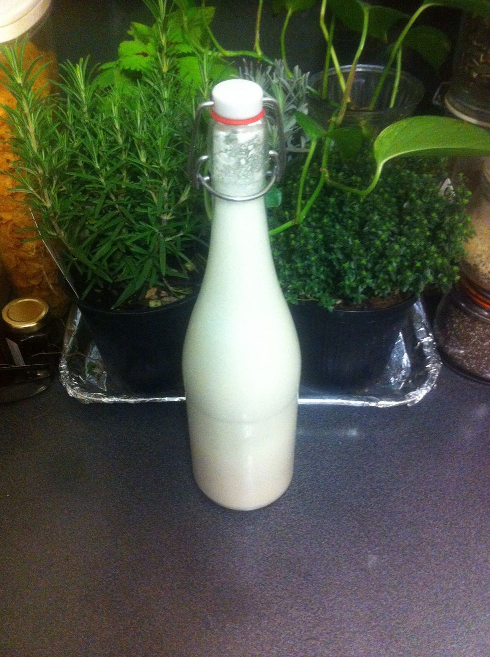 Done! Keep in airtight glass bottle and consume within 48 hours. Note: this is the most natural form of coconut milk therefore once in fridge it will 'sleep' so the bottle needs to be shaken. ENJOY!