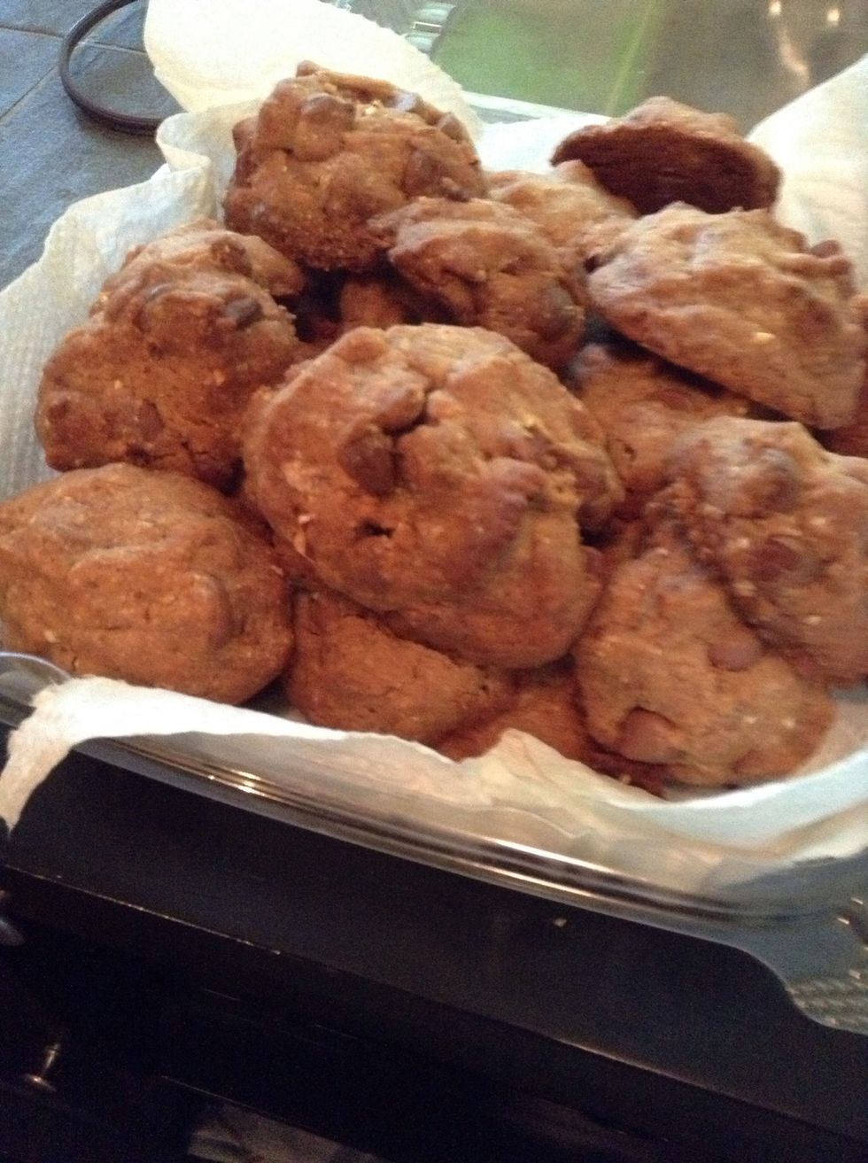 Done! No Butter, coconut oil with almonds & Greek yogurt cookies. Does this qualify as healthy? Kitchen Fresh Cookies! ;)