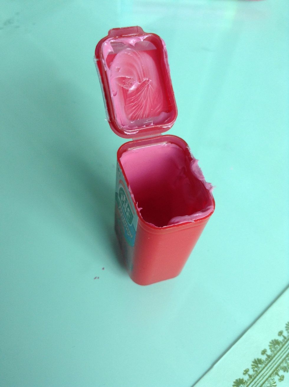 Done! *sorry this was the only container I have* then wait a few minutes for it to harden. The texture will be like normal lipsticks:)