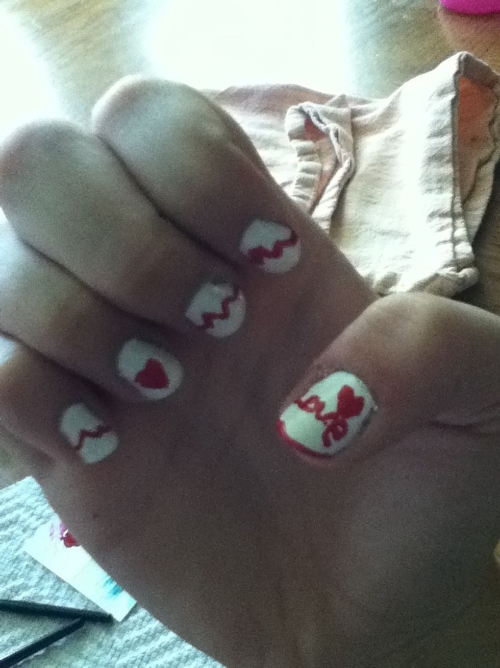 Done with right hand, clean up, and let dry..