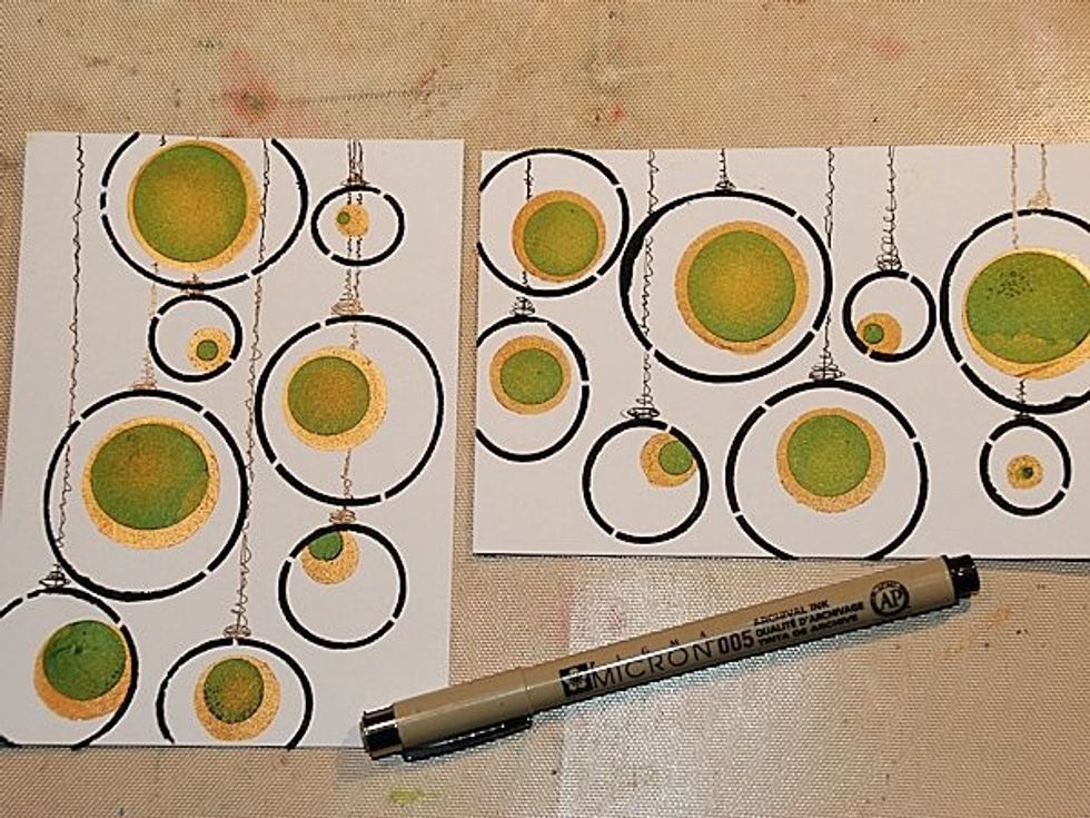 Doodle/draw with a fine liner and turn them into Christmas balls.