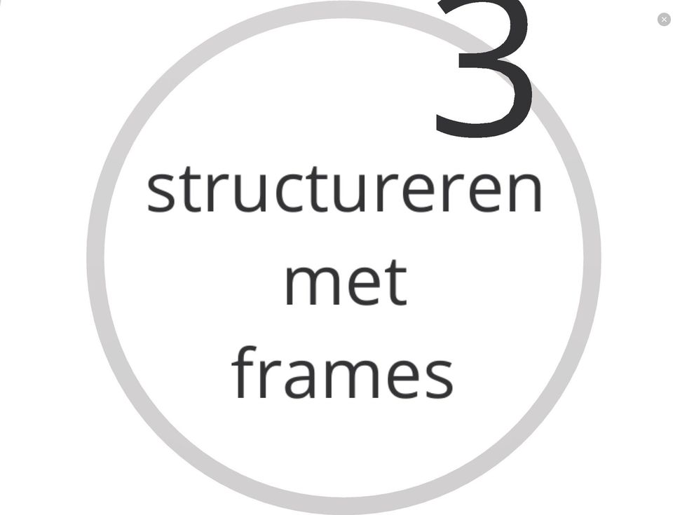 Door frames te gebruiken breng je structuur aan in je Prezi.