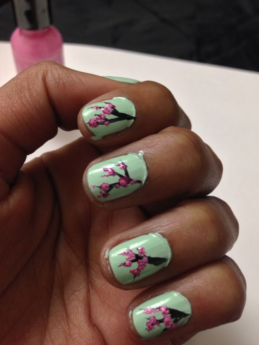 Dot this on top of and around the dark pink to add more depth.