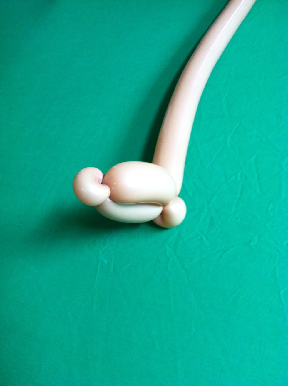 Double back and twist into ear at other side