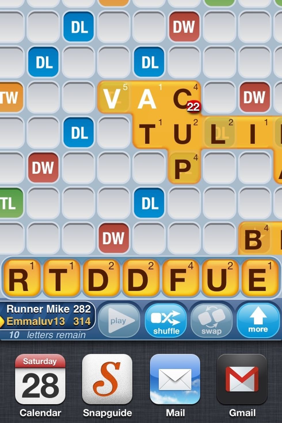 Double click your home button to show your recent applications.