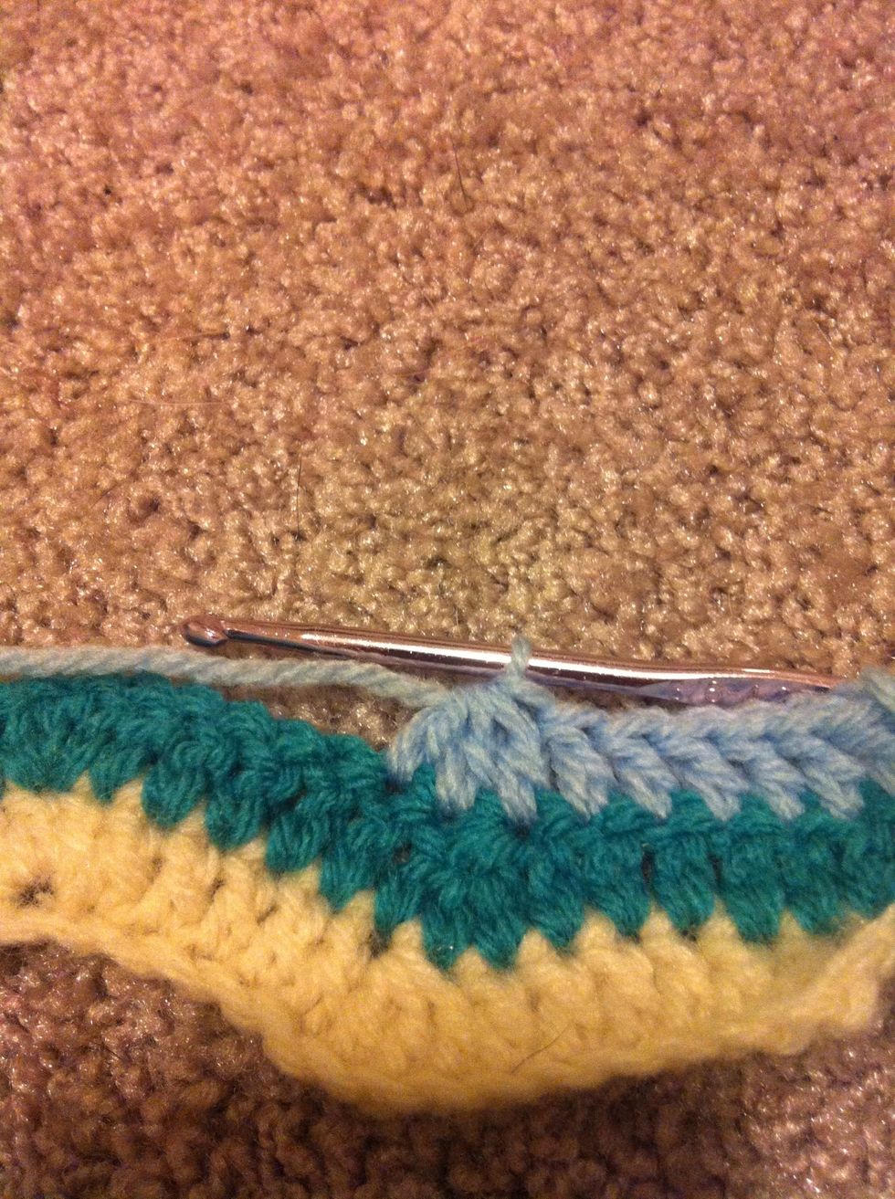 double crochet 3 together (dc3tog)