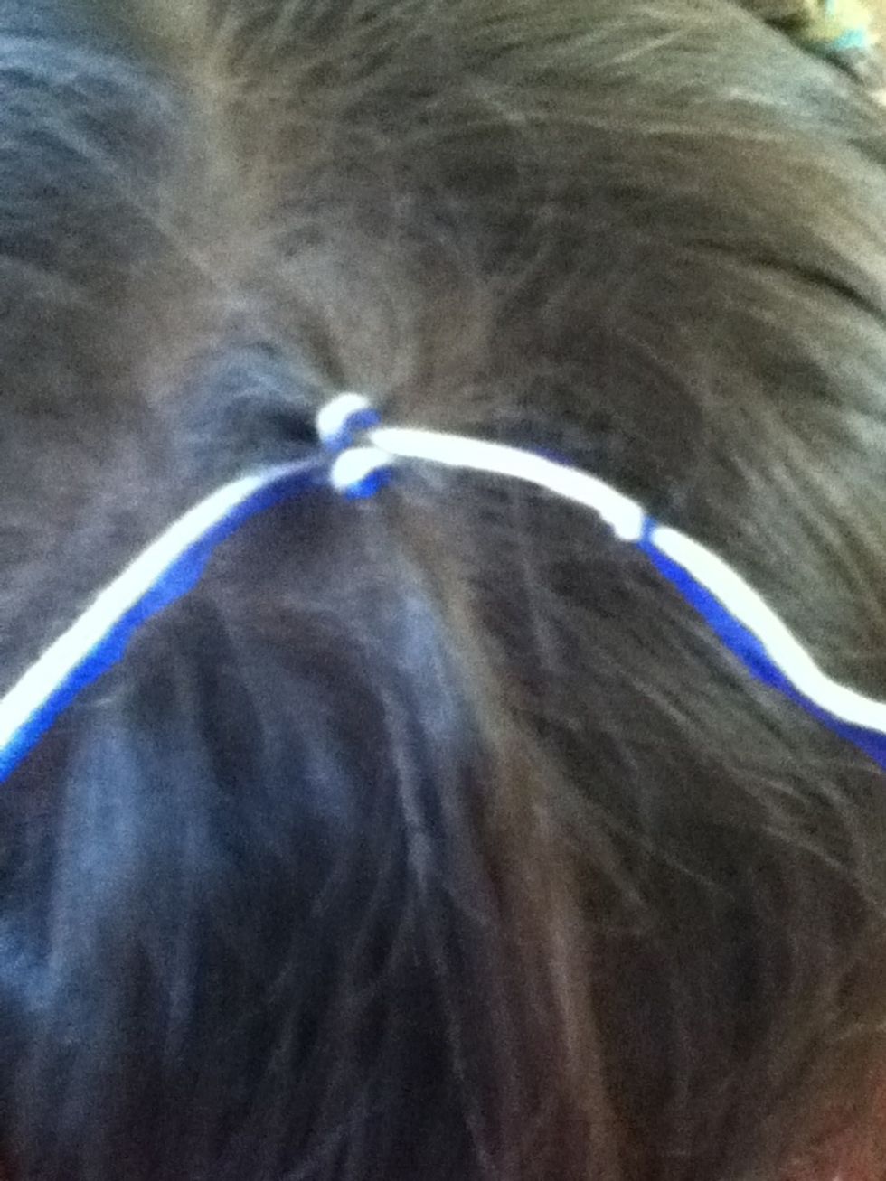 Double knot into the hair