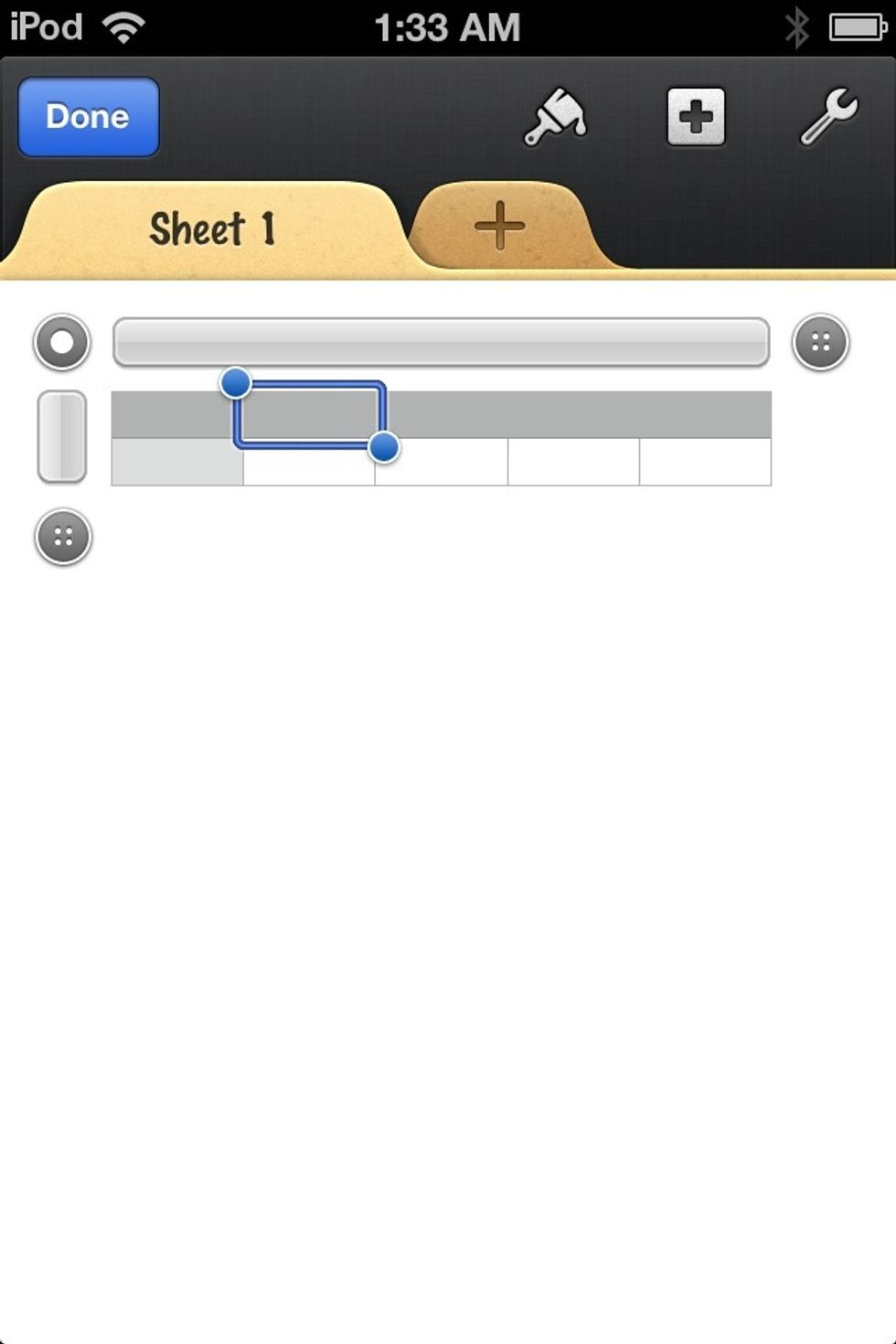 Double tap the 2nd dark grey cell from the left to enter it.