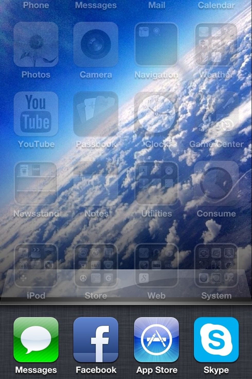 Double tap the home button to show all of your applications running in the background.
