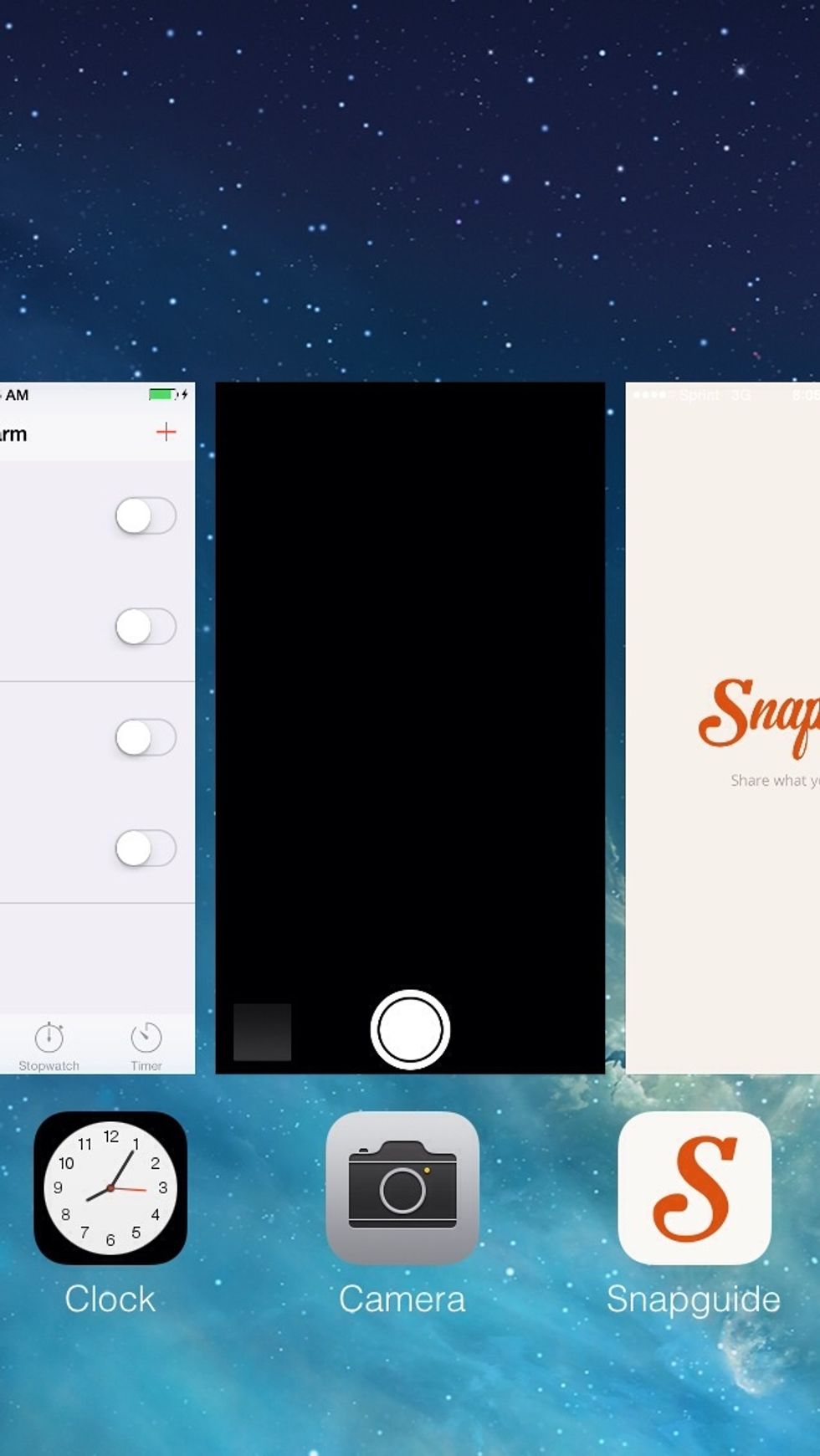 Double tap the home button which will give thou accent to some open and unopened apps that you WON'T be able to acces it not that easy but the camera no matter what can be access