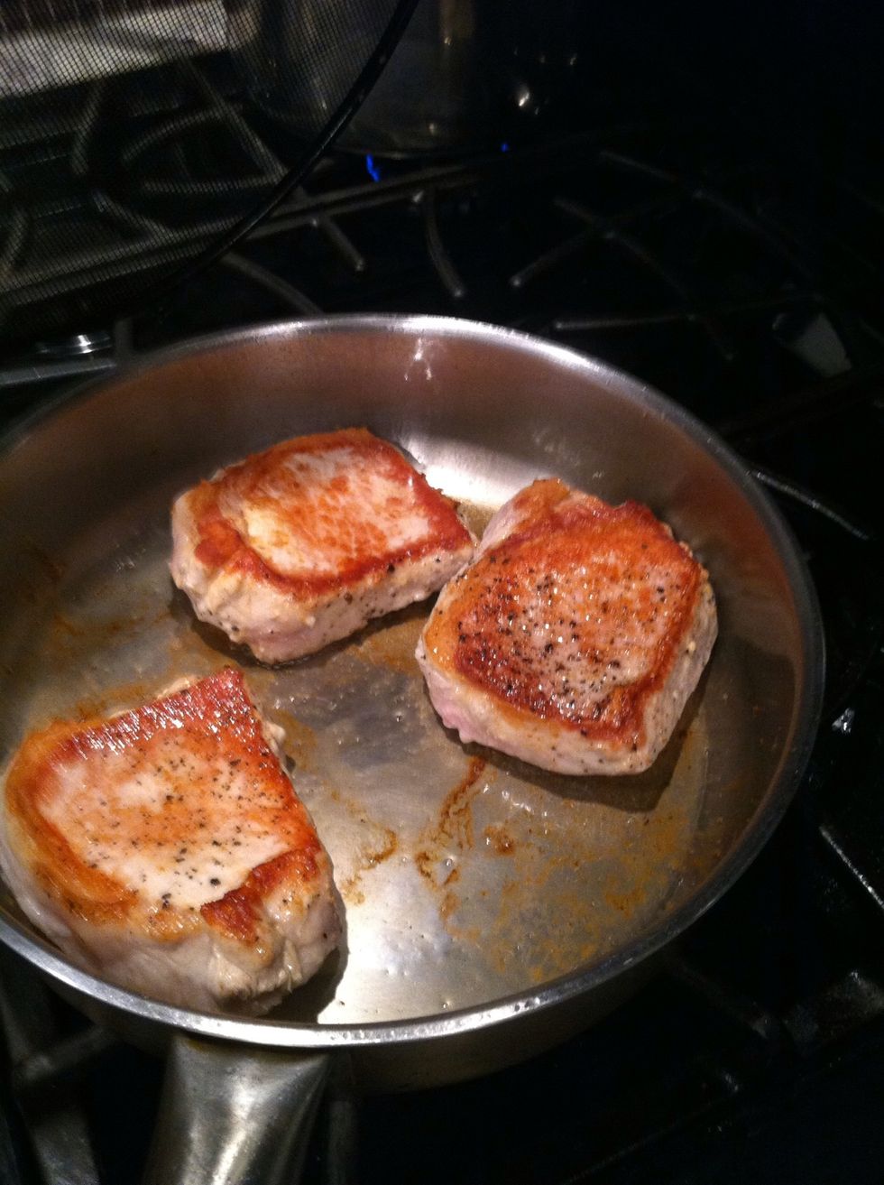 Double thick, salt and pepper, sear on both sides