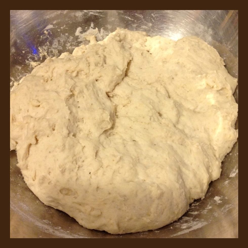 Dough has risen and doubled in size.