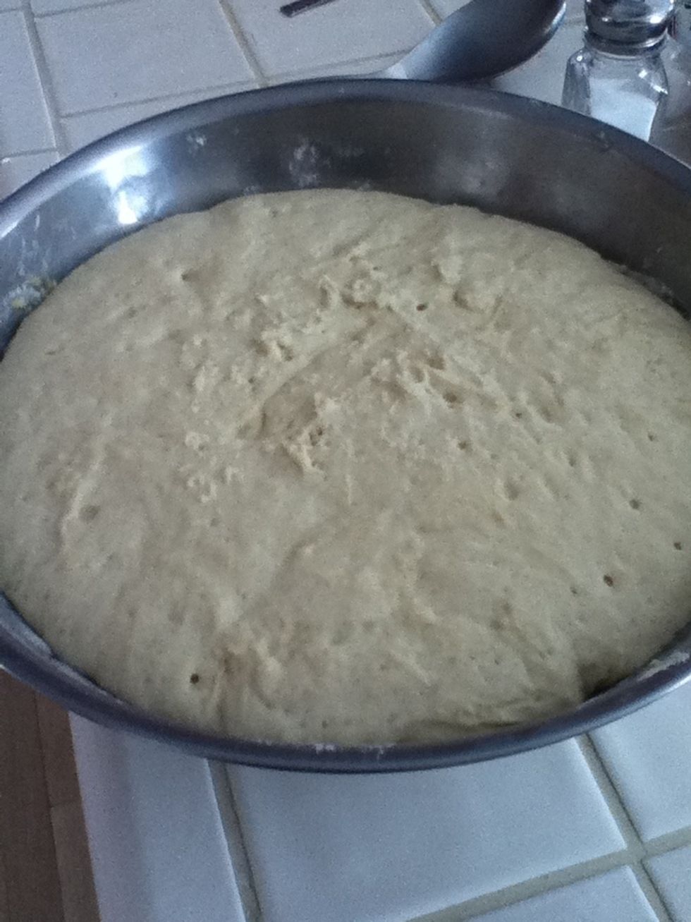 Dough should be doubled in size after an hour sitting.
