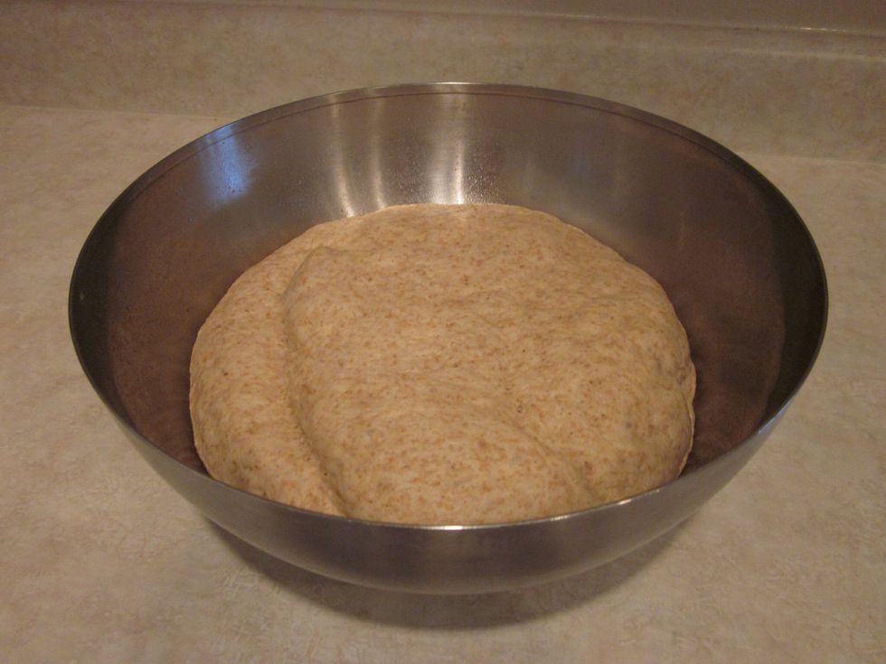 Dough should rise for 2 hours and look like this. About double the size.