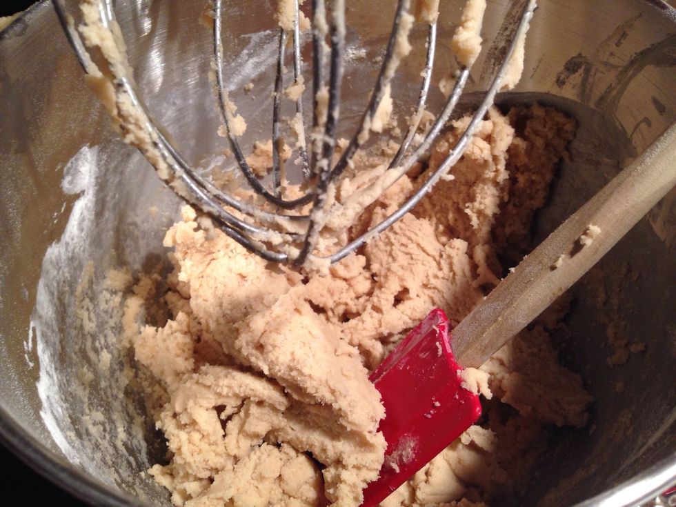 Dough will appear thick once incorporated.