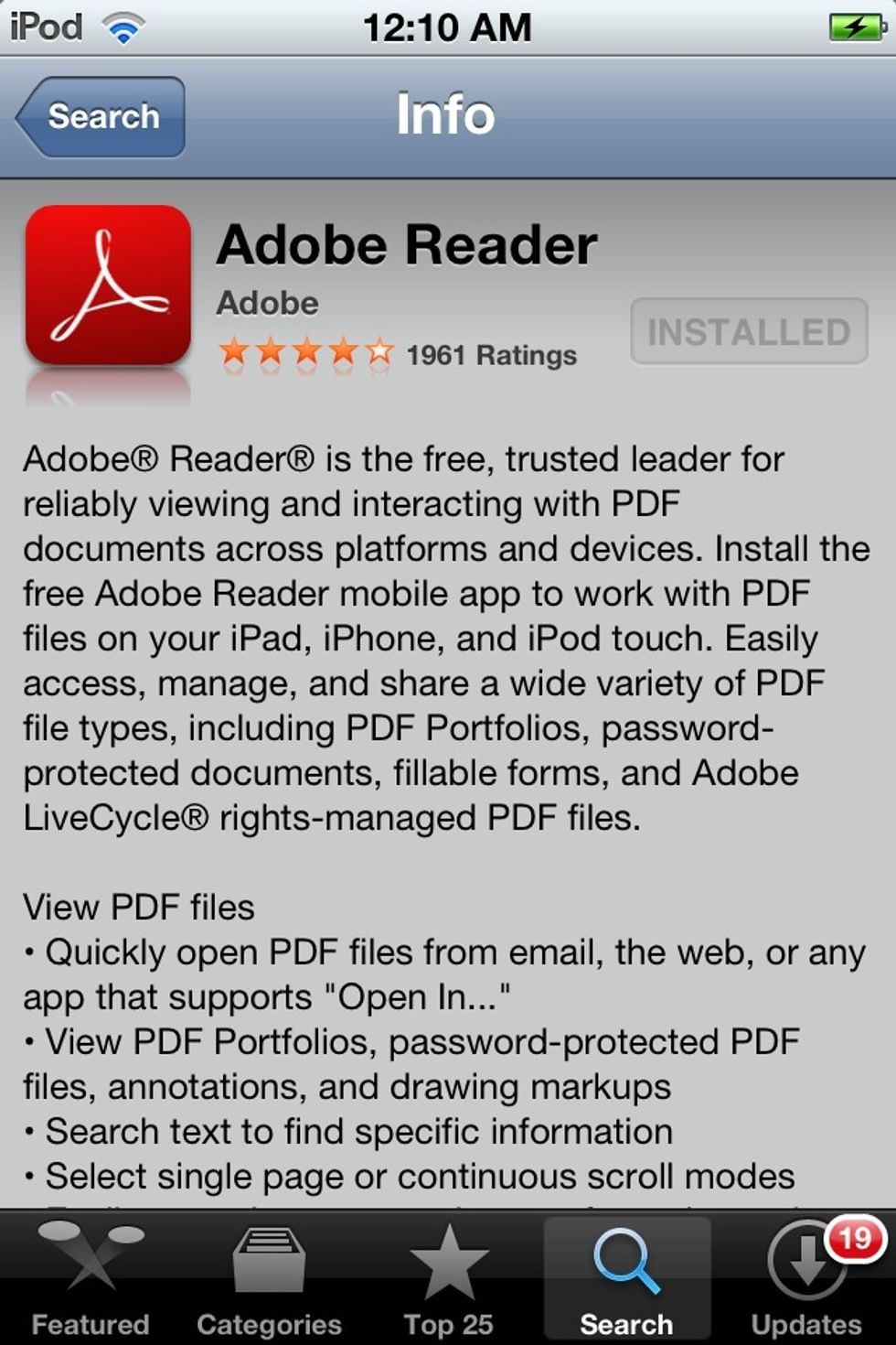 Download ADOBE READER by ADOBE from the App Store. Price: FREE