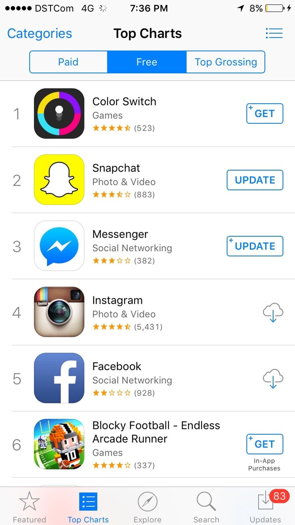 Download any free apps (GET)