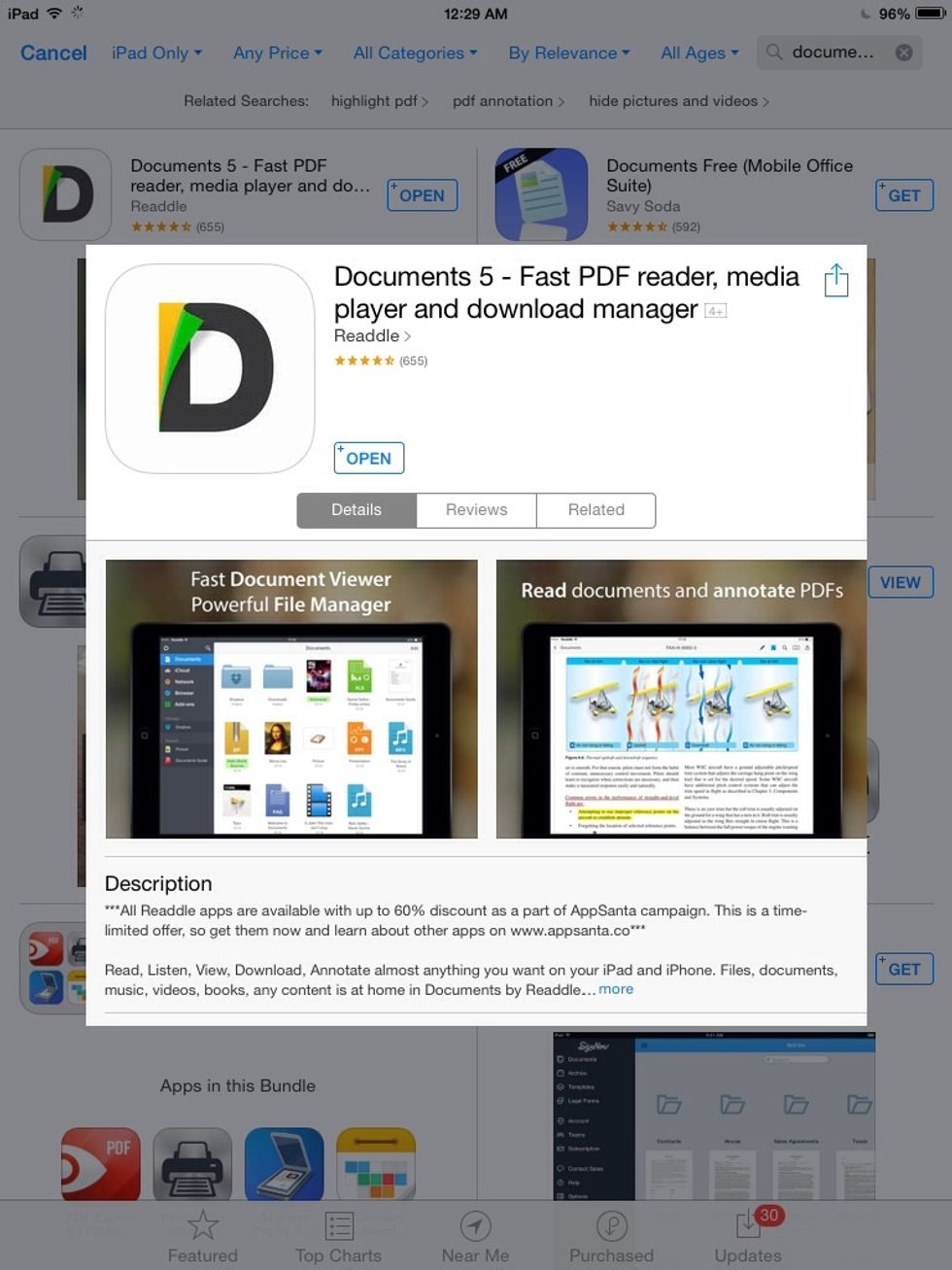 Download "Documents" by Readdle from the App Store. This app is where all of your documents can be stored. (Free)