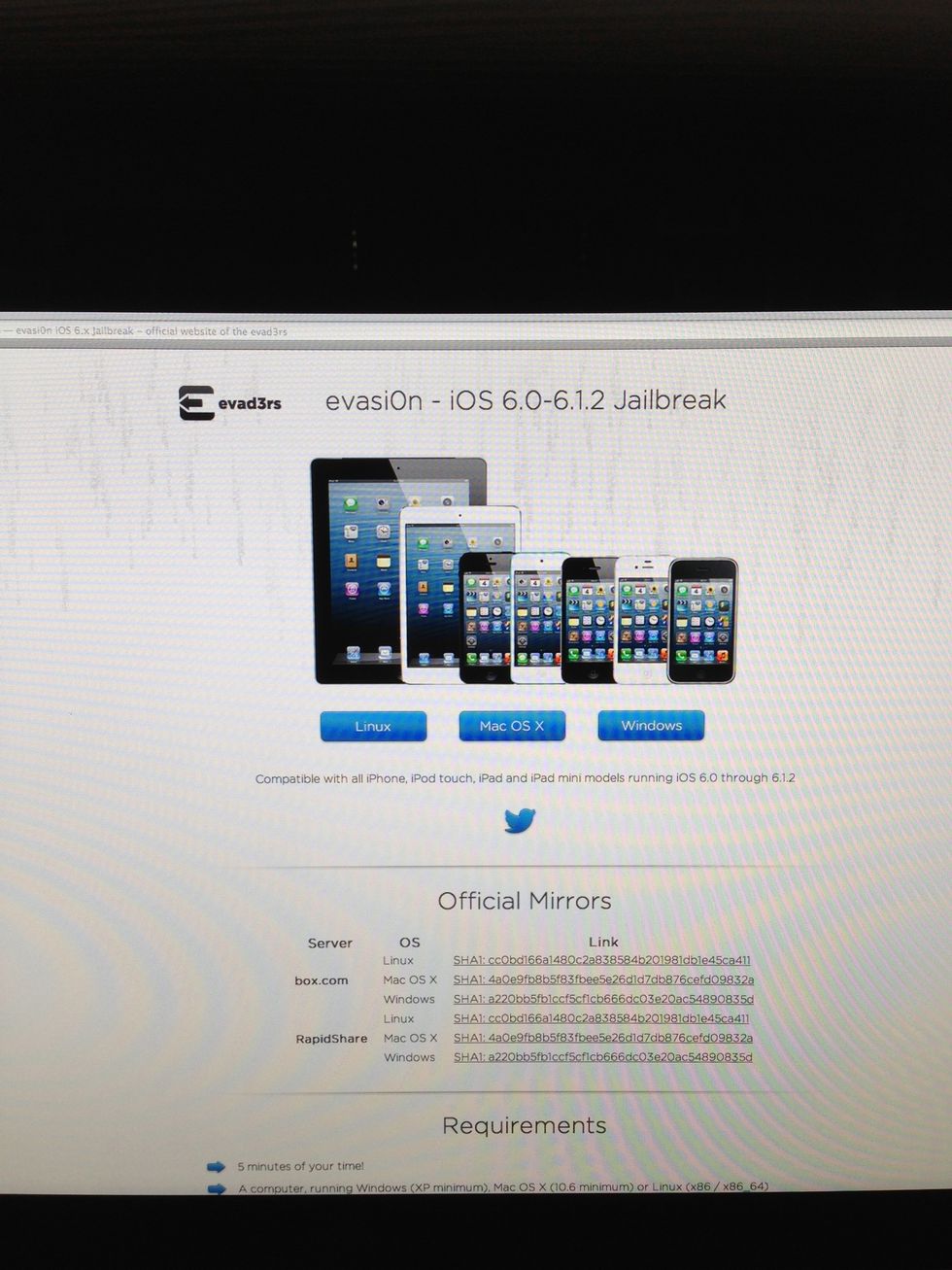 Download evasi0n onto your computer