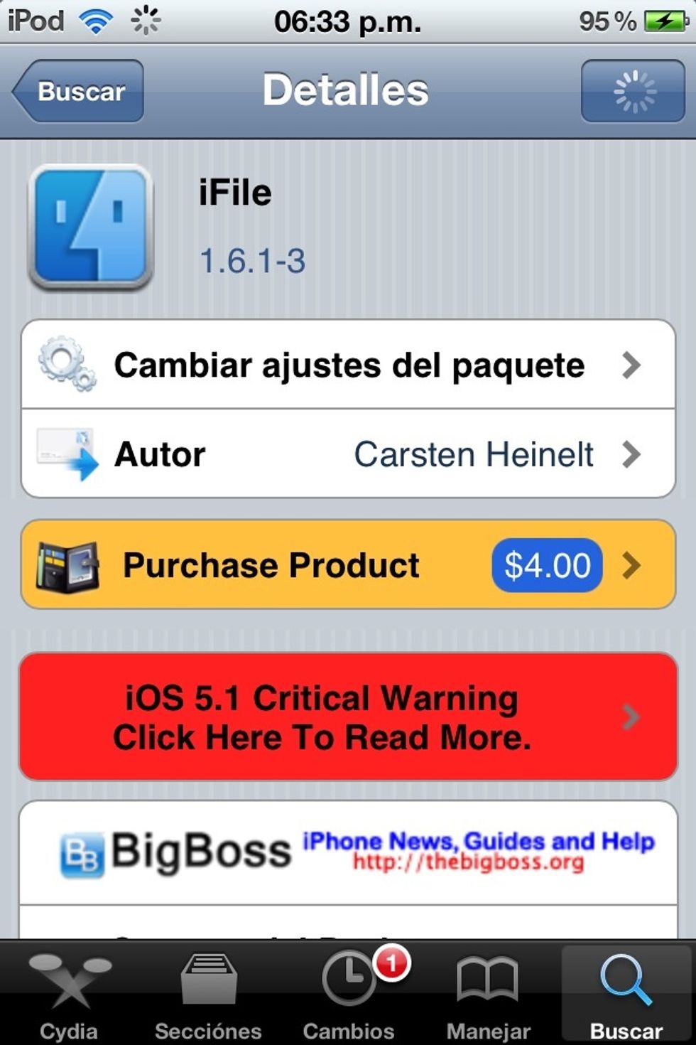 Download iFile from cydia