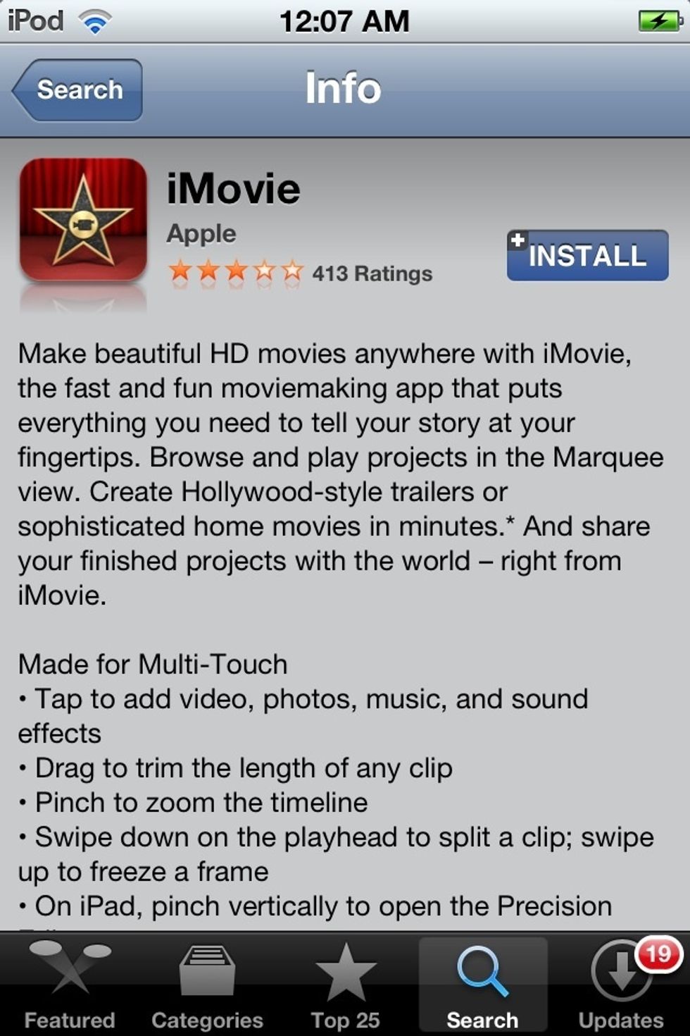 Download IMOVIE by APPLE from the App Store. Price: $5