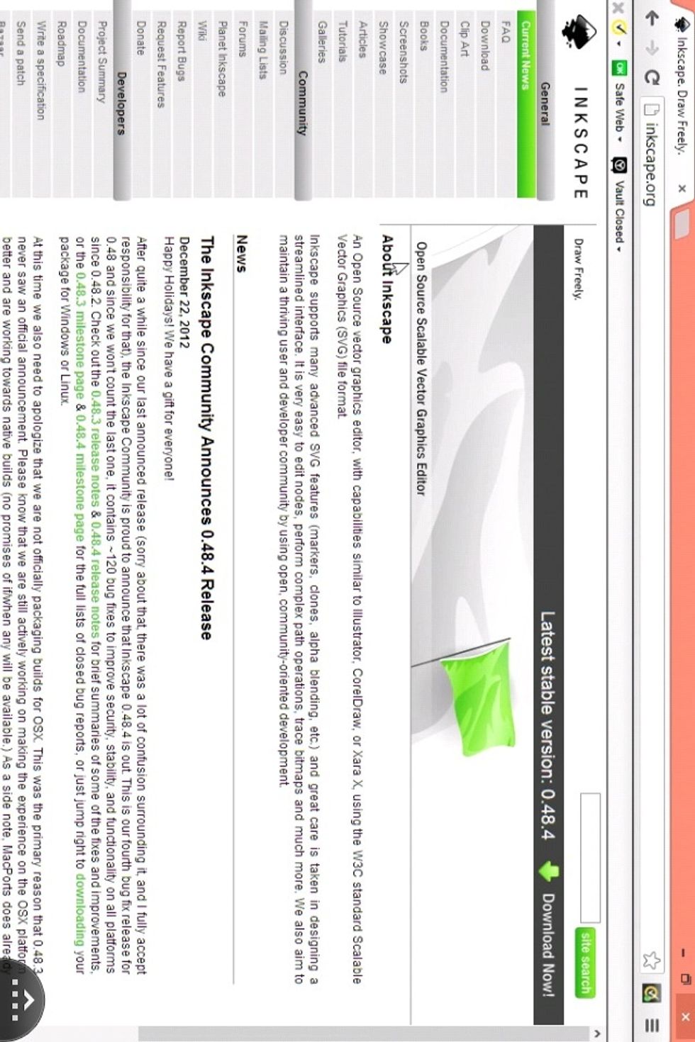 Download INKSCAPE from inkscape.org.