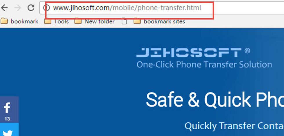Download Jihosoft Phone Data Transfer tool from its official site (http://www.jihosoft.com/mobile/phone-transfer.html), and install it on your computer. Then launch it.