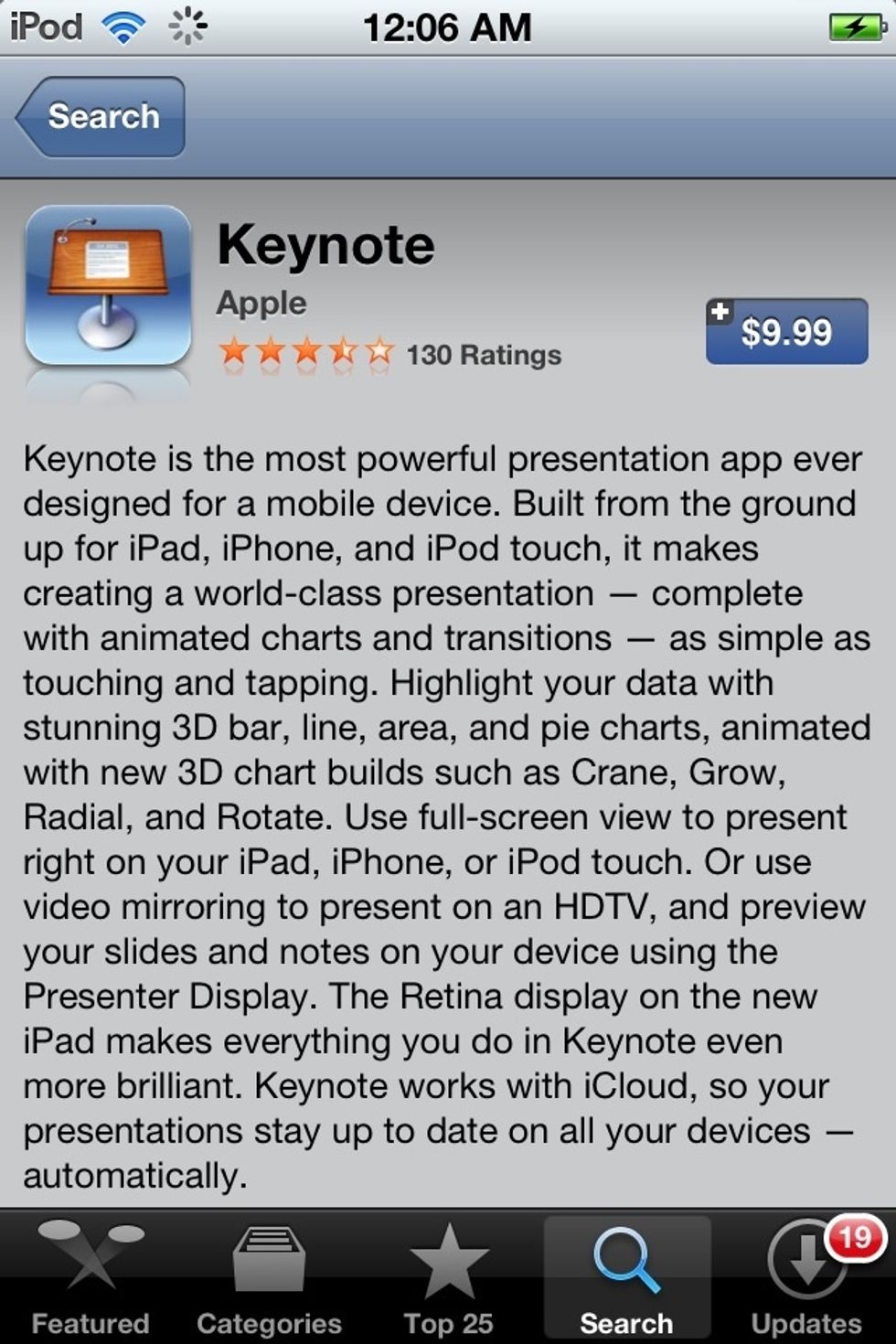 Download KEYNOTE by APPLE from the App Store. Price: $10