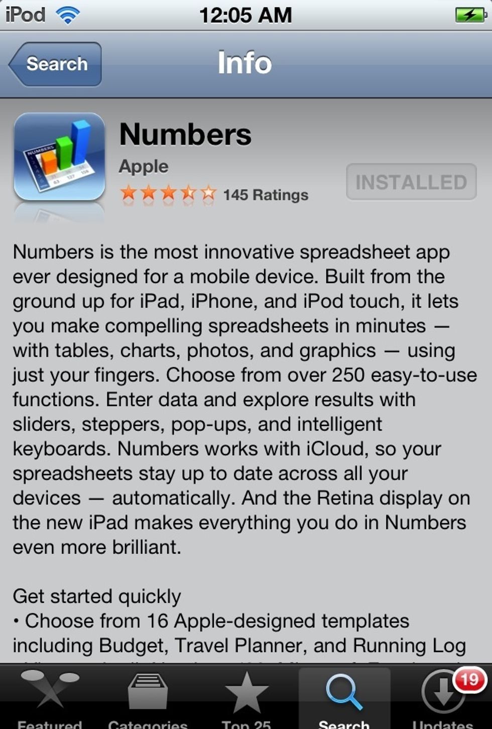 Download NUMBERS by APPLE from the App Store. Price: $10