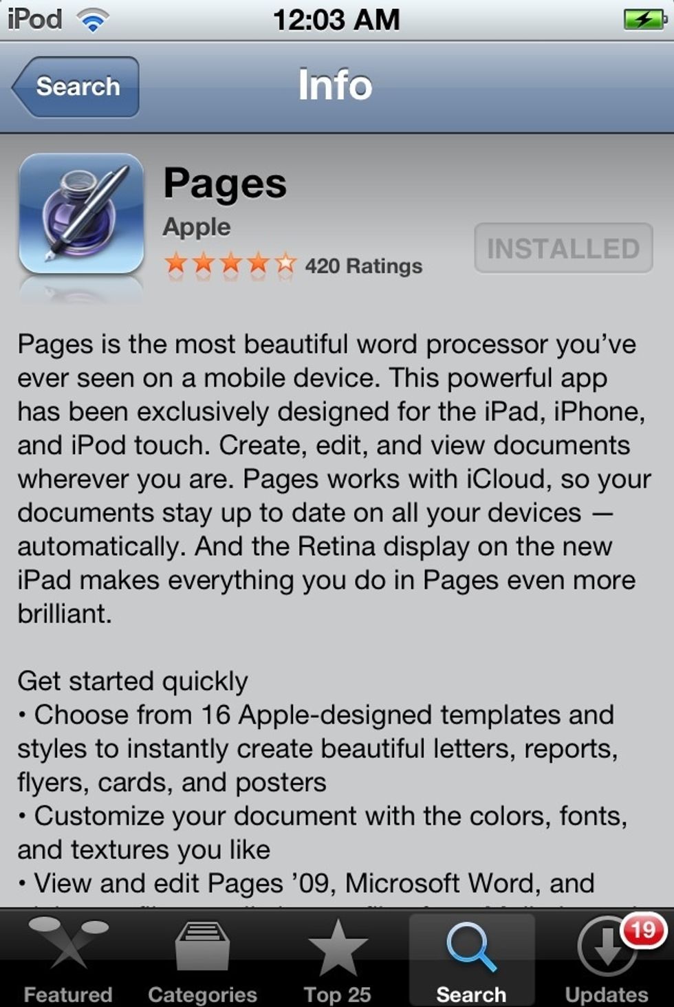 Download PAGES by APPLE from the App Store. Price: $10