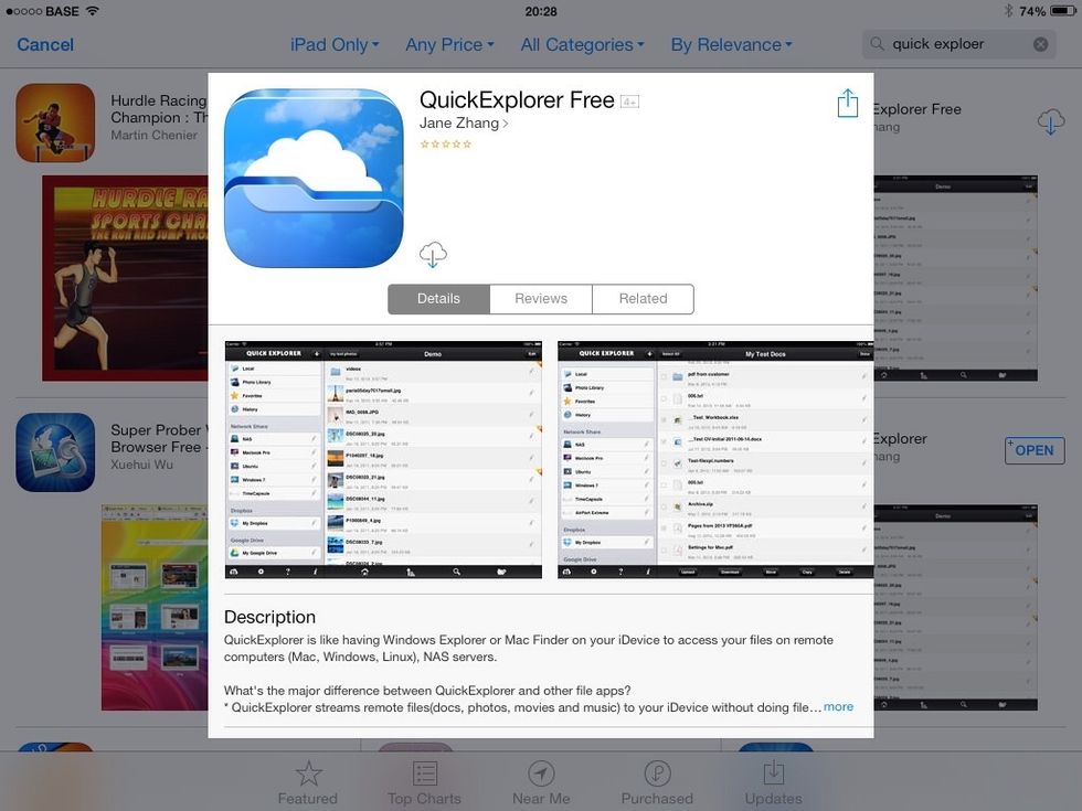 Download quick explorer (free) https://itunes.apple.com/be/app/quickexplorer-free/id626591824?mt=8 Add your dropbox folder as a first step:
