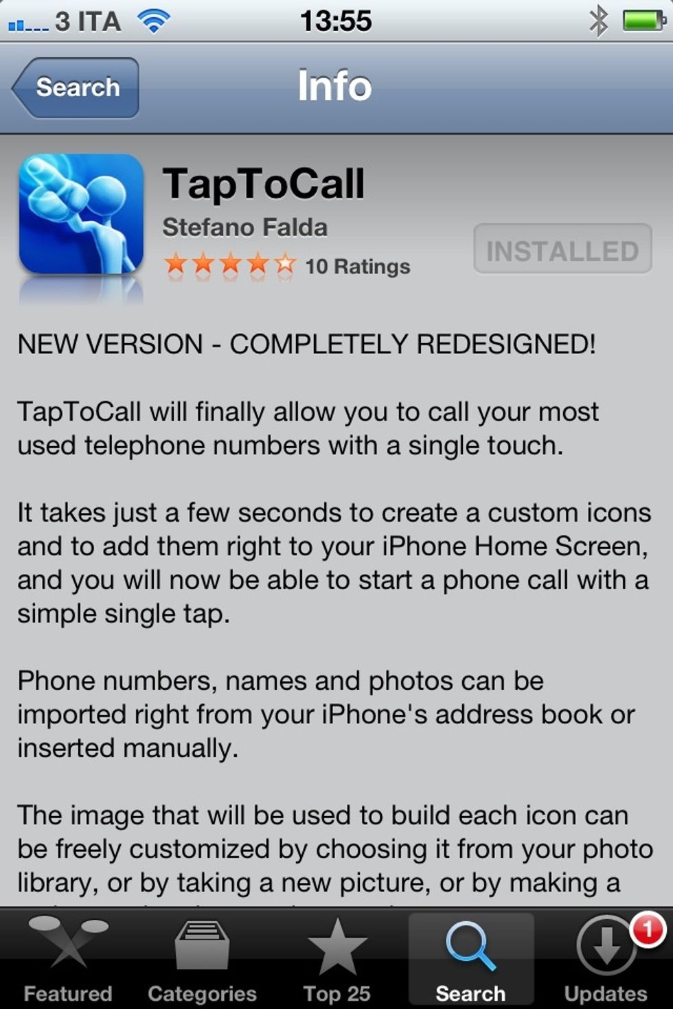 Download TapToCall from the AppStore