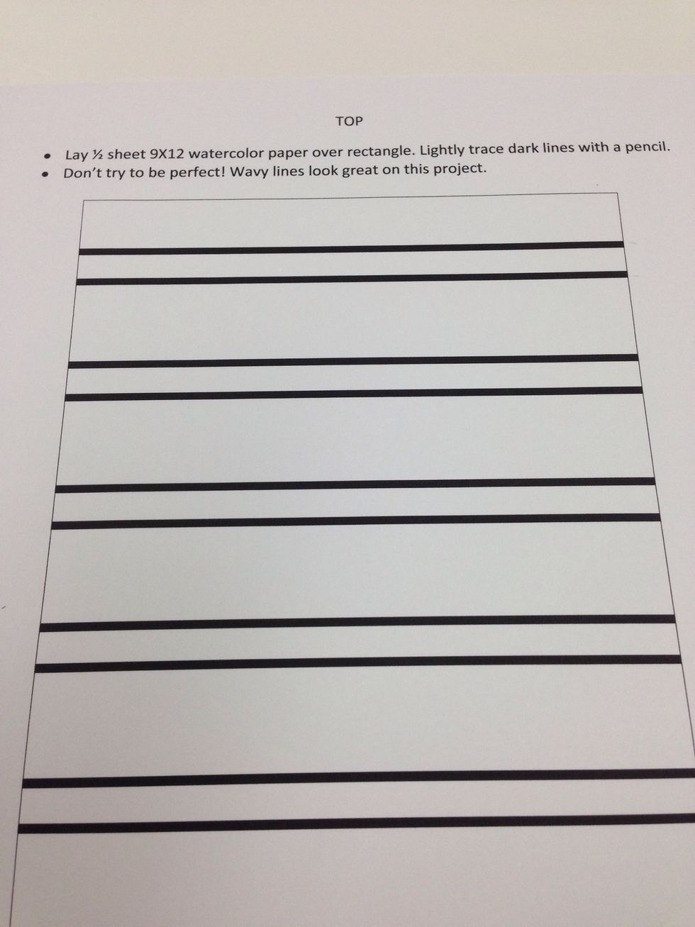 Download this tracing template from our blog at benfranklincraftswi.com. Place your half sheet of watercolor paper on top of the template matching the corners.