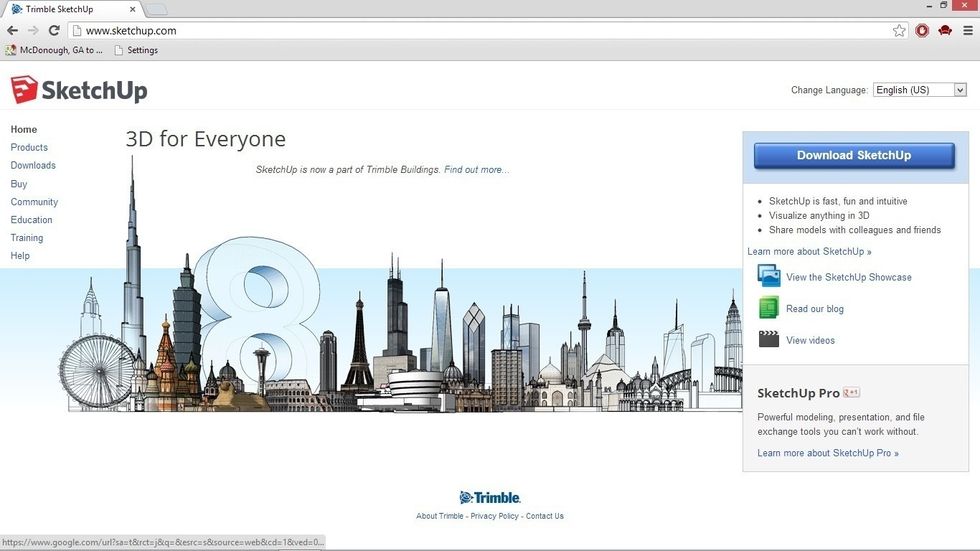Download Trimble Sketchup. Trimble sketchup was originally called Google Sketchup, but google sold it to Trimble. It is free.
