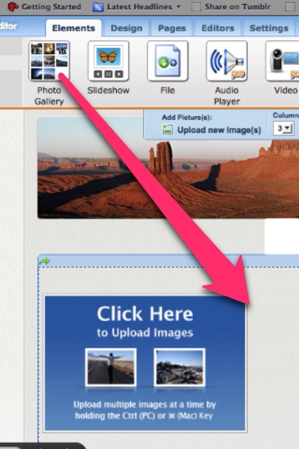 Drag and drop photo gallery widget.