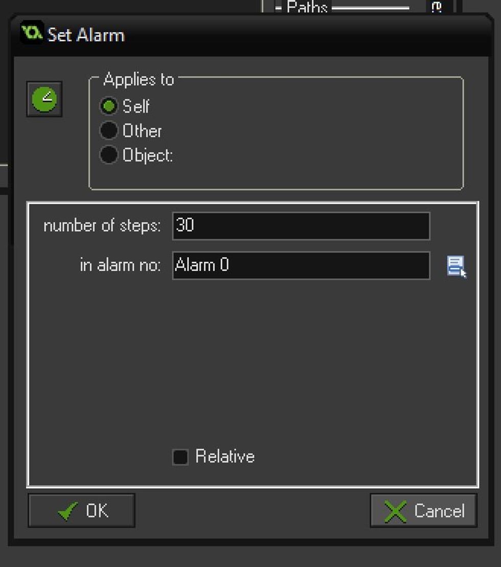 Drag in an alarm action under main 2 and set the time to whatever you think is a good time to be frozen. (Remember, 30 steps is one second)