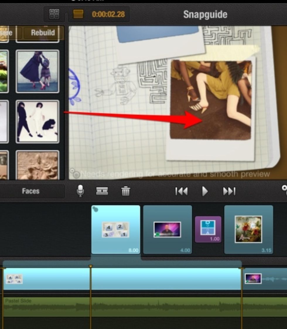 Drag photo to location in montage placeholder.