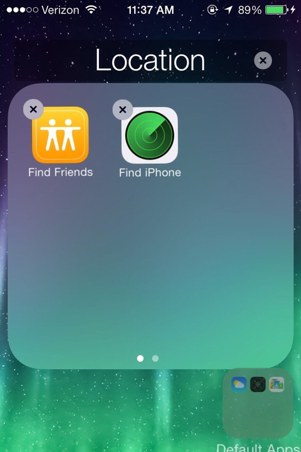 Drag the Default Apps folder next to the apps already in the Location folder.
