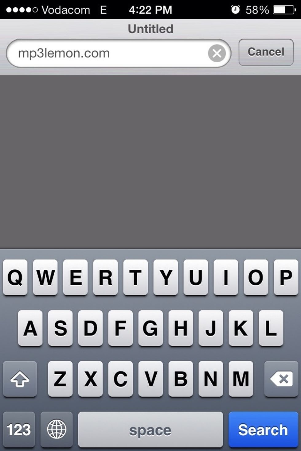 Drag the screen down to se the search menu...then tipe in "mp3lemon.com"