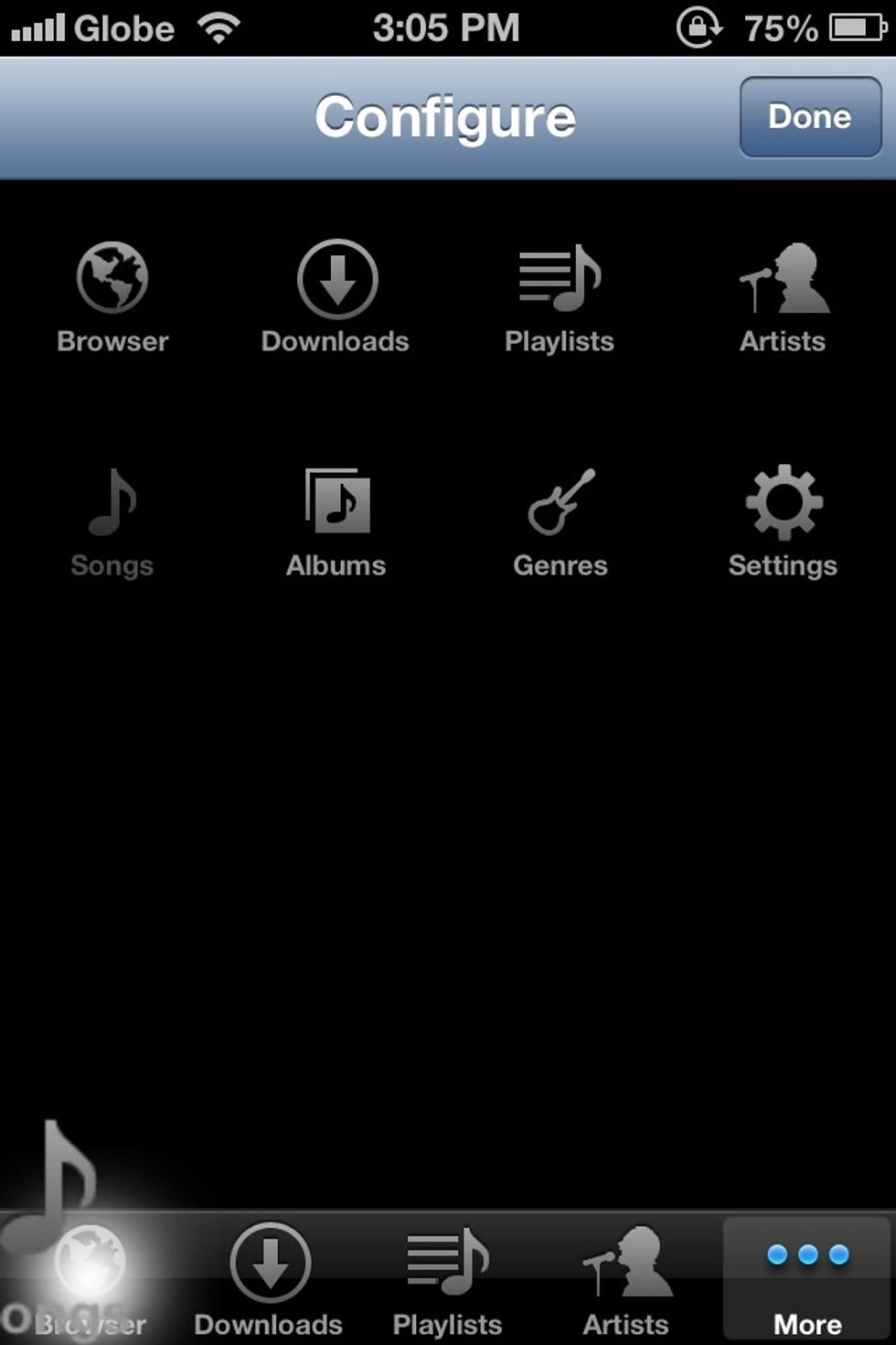 Drag your icons (upper part) to the lower part to overwrite the old menu. (See screenshot)