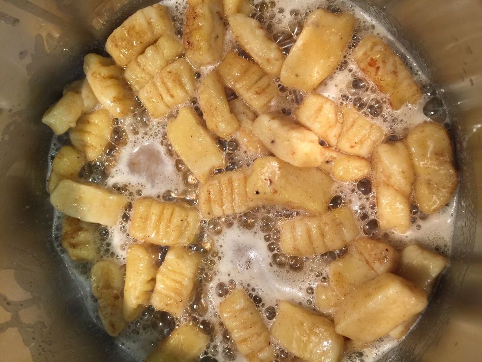 Drain and put in the brownish butter