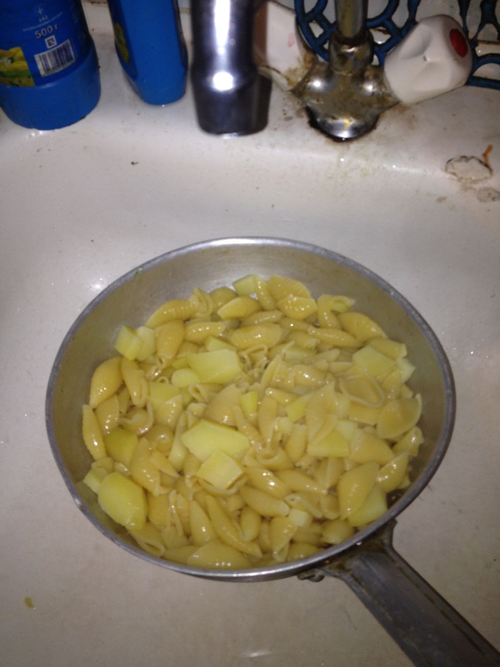 Drain and rinse the pasta