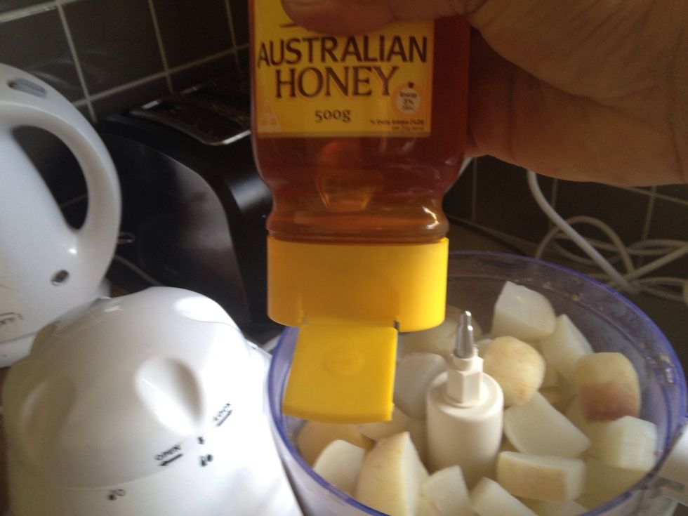 Drain cooked swedes add a good dollop of honey and blend till smooth