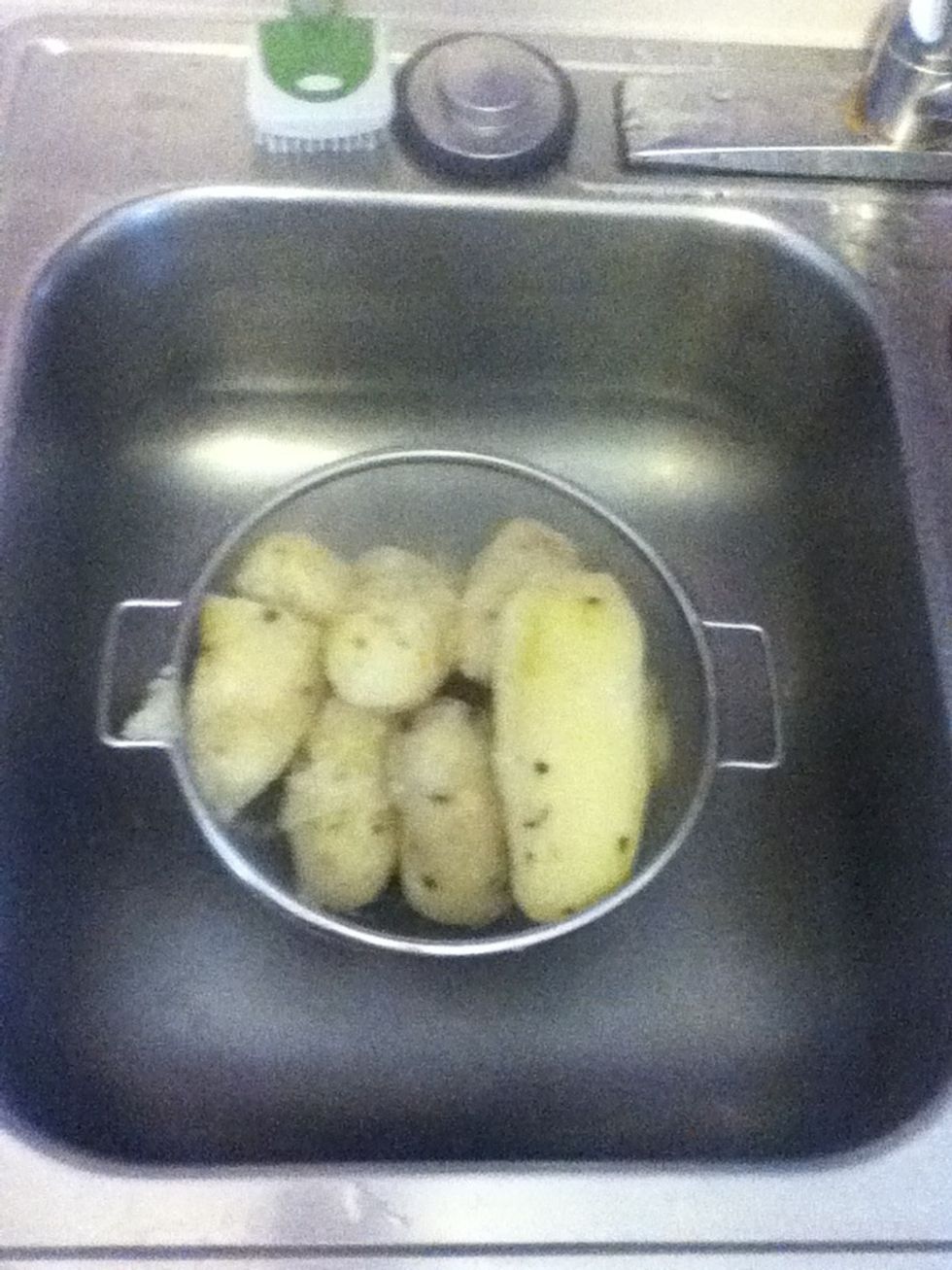 Drain 'em in a colander...