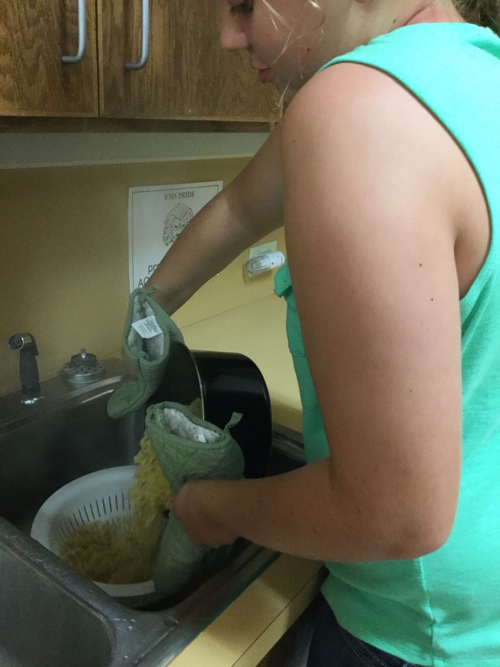 Drain excess water from Egg Noodles...